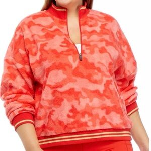 Zelos Red and Pink Camouflage Fleece Pullover